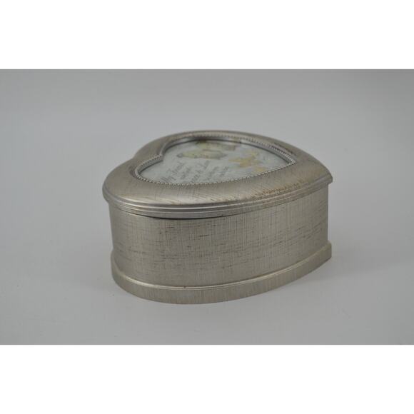 Carson Heart shaped jewelry box Silver Color Picture Frame Music Box My Friend - Picture 7 of 12